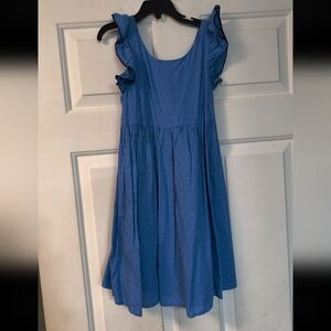 Sigrid Olsen Blue Kids Dress Sleeveless Ruffle Detail 7